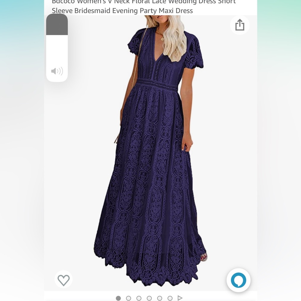Purple Lace Maxi Dress Short Sleeves